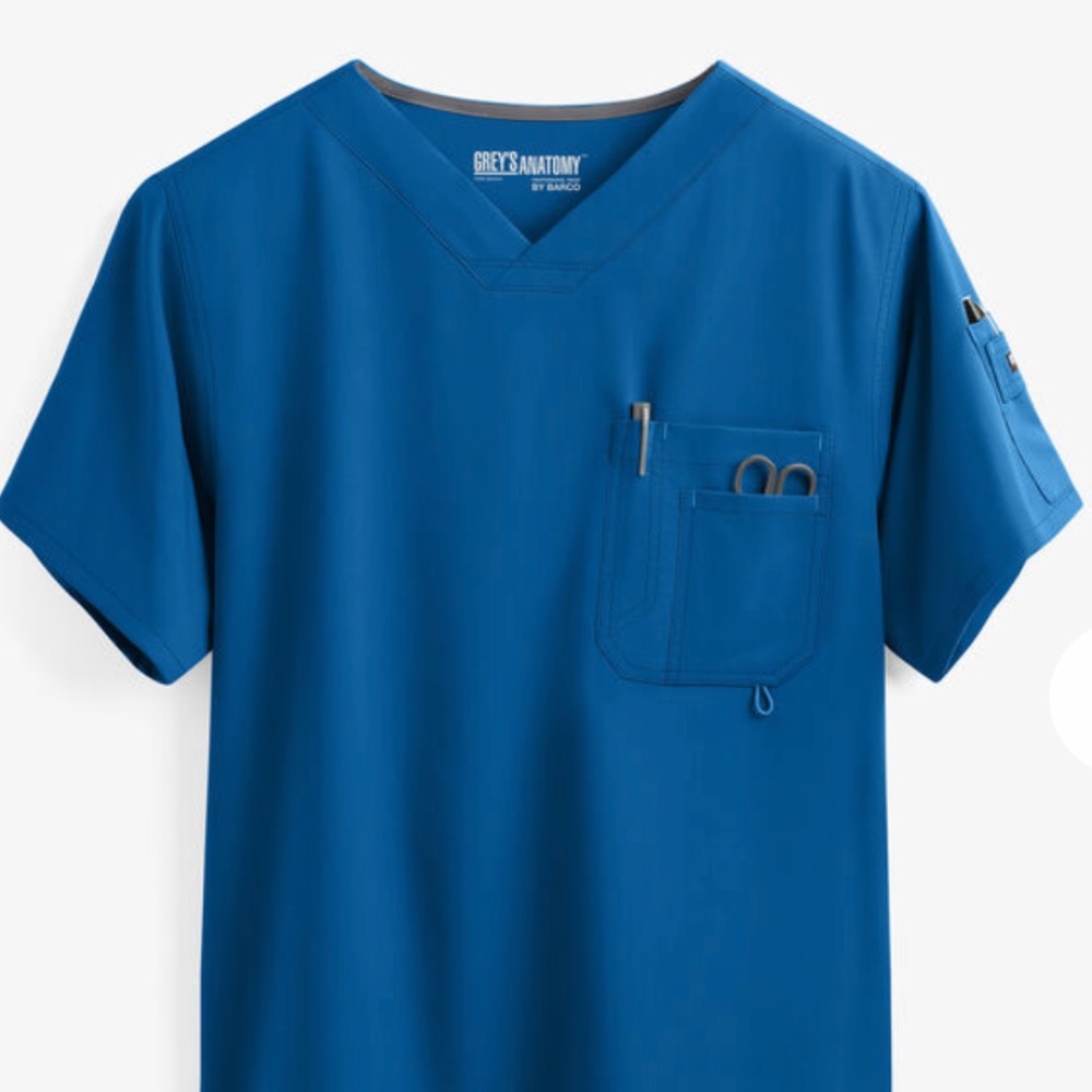 Mens - Royal blue greys anatomy scrub top